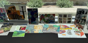 collages under window